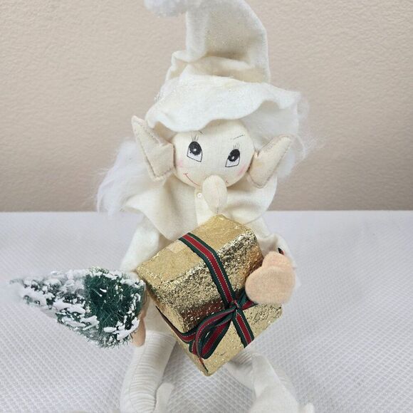 Vintage White Pixie Christmas Elf Figurine Gift Tree Holiday 20" - Picture 2 of 8